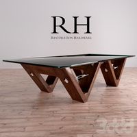 КОФЕЙНЫЙ СТОЛИК RECLAIMED WOOD & GLASS V-FORM