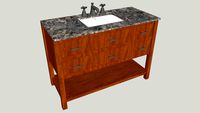 Square 48' Vanity With Low Shelf