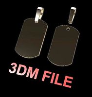 Flat Dainty Dogtag ID Bar Pendant | 3D