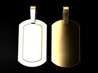 Dainty ID Bar Dogtag Pendant | 3D