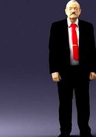 Grandfather with mustache in dark jacket 0392 3D Print Ready | 3D