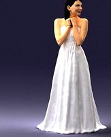 Bride in white dress 0388 3D Print Ready | 3D