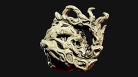 Giger inspred creature head in helmet | 3D