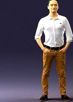 Man in yellow trousers and white shirt 0370 3D Print Ready | 3D