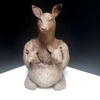 Kangaroo Flower Planter With Babies Decor | 3D