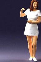Girl in white short dress 0369 3D Print Ready | 3D