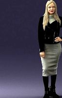Fashion woman in grey skirt 0364 3D Print Ready | 3D