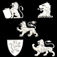 Heraldry pack elements - 3d lions | 3D