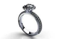 Engagement Ring 3D Model Halo Settings With Basket Style - SK1 | 3D