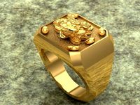 Fengsui Three Leg Frog Ring | 3D