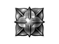 4 Leaf Cruciform Corola Flower Rosette  | 3D