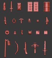 Adventurer Accessories and Weapons Set 1 | 3D