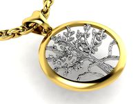 pendant tree of life against a background of mountains  | 3D
