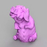 Cochon assis  | 3D