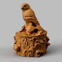 oiseau sur tronc | 3D