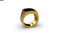 Men ring  Wight yellow gold | 3D