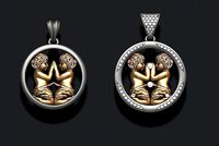 Horoscope Gemini twins pendant pack | 3D