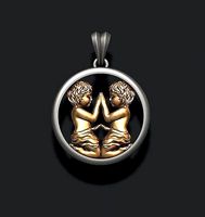 Horoscope Gemini twins pendant | 3D