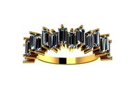 Staggered Baguette Anniversary Band | 3D