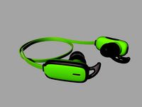 Green bluetooth headset | 3D
