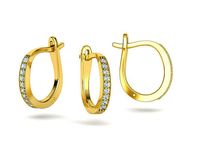 Huggie Earrings  Milgrain Diamond Earrings 3dmodel | 3D