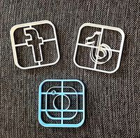 Tik Tok Instagram Facebook Logo Cookie Cutter | 3D