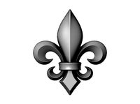 Lys flower heraldic lily onlay relief  | 3D