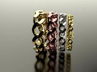 Cuban chain lin ring curb ring 4mm 6mm 8mm 10mm wide | 3D