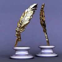 feather pen award | 3D