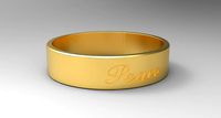 Peace Ring with Gold 24k Brushed material | 3D