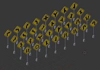 Traffic sign 3D Model set