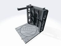 -MHB01F- Mecha Hangar Bay Base and Wall SET 01 Fixture | 3D