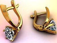 one-carat diamond earrings | 3D