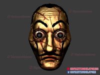 Money Heist Dali Mask Dark - Cosplay Helmet - Halloween Costume | 3D
