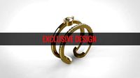 Double style Ring with Gems | 3D