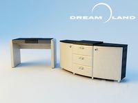 Chest of drawers and a table