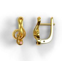 Earrings treble clef | 3D