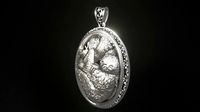 Sloth Cameo Pendant | 3D
