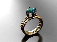 T176- Diamond solitarie ring | 3D