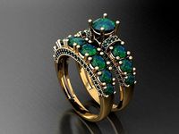 T120- Diamond solitarie ring | 3D
