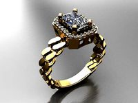 T088- Diamond solitarie ring | 3D