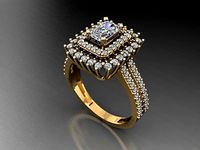 T087- Diamond solitarie ring | 3D