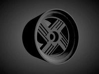 Staggered Datsun OEM rims with brakes and tires for Hot Wheels | 3D