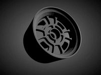 Staggered Datsun OEM rims with brakes and tires for Hot Wheels | 3D