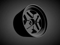 Staggered Datsun OEM rims with brakes and tires for Hot Wheels | 3D