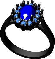 rosette engagement ring oval 5x7 | 3D