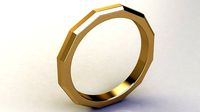 Chamfered Edges Wedding Band | 3D