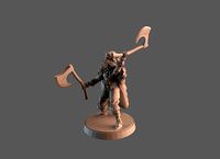 Boarserker with runic axes | 3D