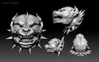 head Pitbull  dog angry pendant 3D print model | 3D