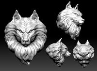 head Wolf Pendant 3D print model | 3D